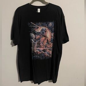 Black Mandalorian Star Wars Starry Night Vincent Van Gogh Style T-shirt Size XL